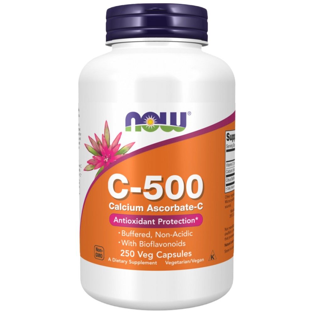 Vitamina C-500 | Calcio ascorbate -c - 250 cápsulas