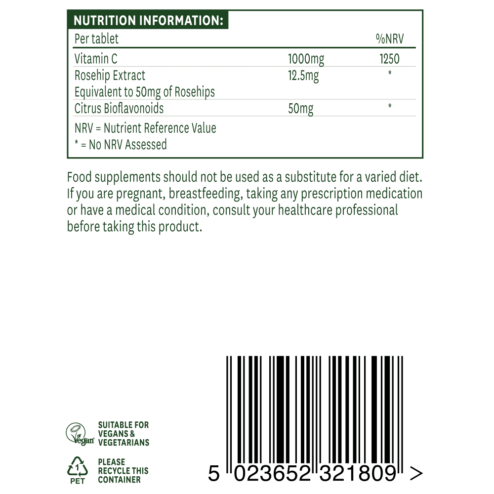 Witamina C o niskiej kwasowości (witamina C niski kwas) 1000 mg 90 tabletek Natureaid