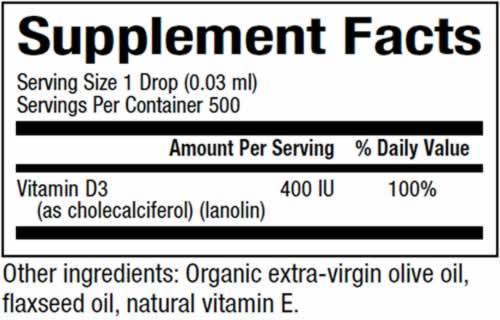 Vitaminas D3 400 IU vaikams - skystis 15 ml