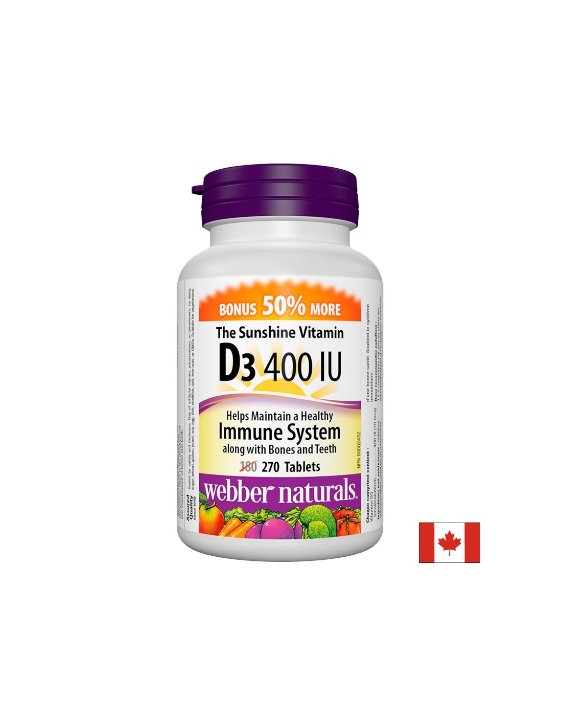 Vitaminas D3 / Vitaminas D3, 400 TV, 270 tablečių