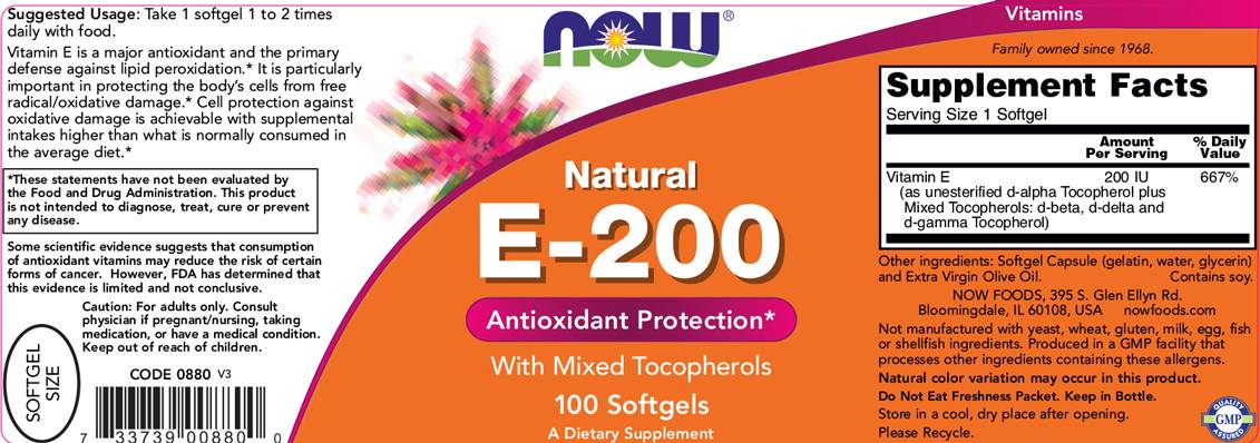 Vitamin E-200 IU MT - 100 Gel capsules