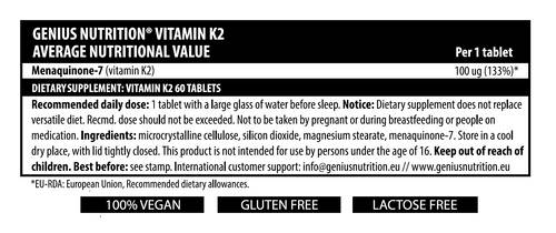 Vitamin K2 100 mcg - 60 Tablets