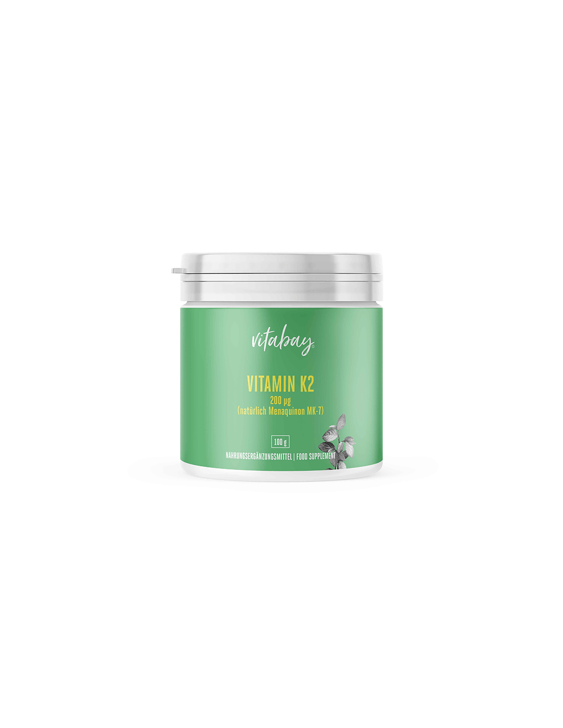 Vitamina K2 (Natürlich Menaquinon MK-7)/Vitamina K2 (Natural Menaquinon MK-7), 200 µg/polvo, 100 g