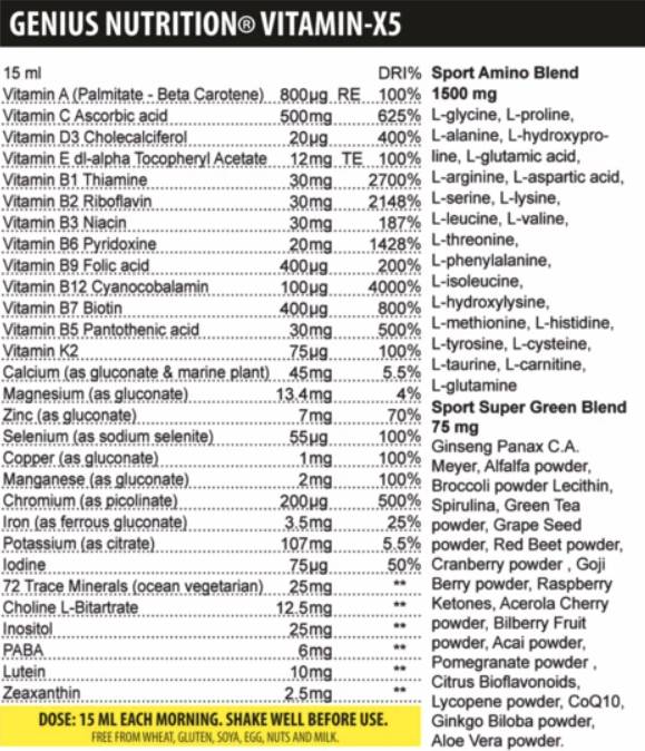 Kapalina vitamin-x5 500 ml