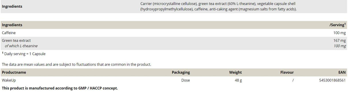 WakeUp | with Caffeine & Green Tea - 60 capsules