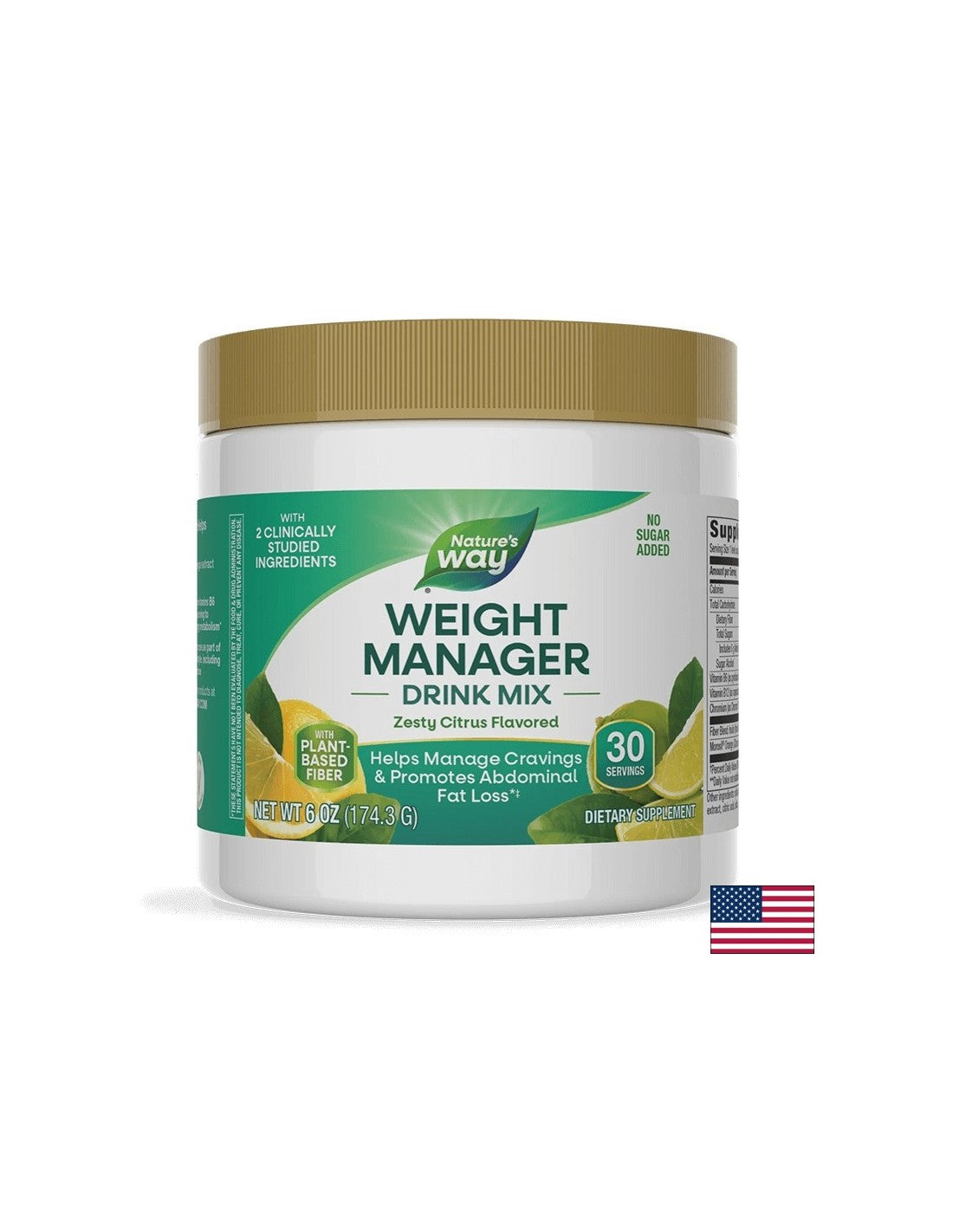 Appetite, weight and belly fat control formula - Weight Manager - 170.7 g powder, fruit flavored