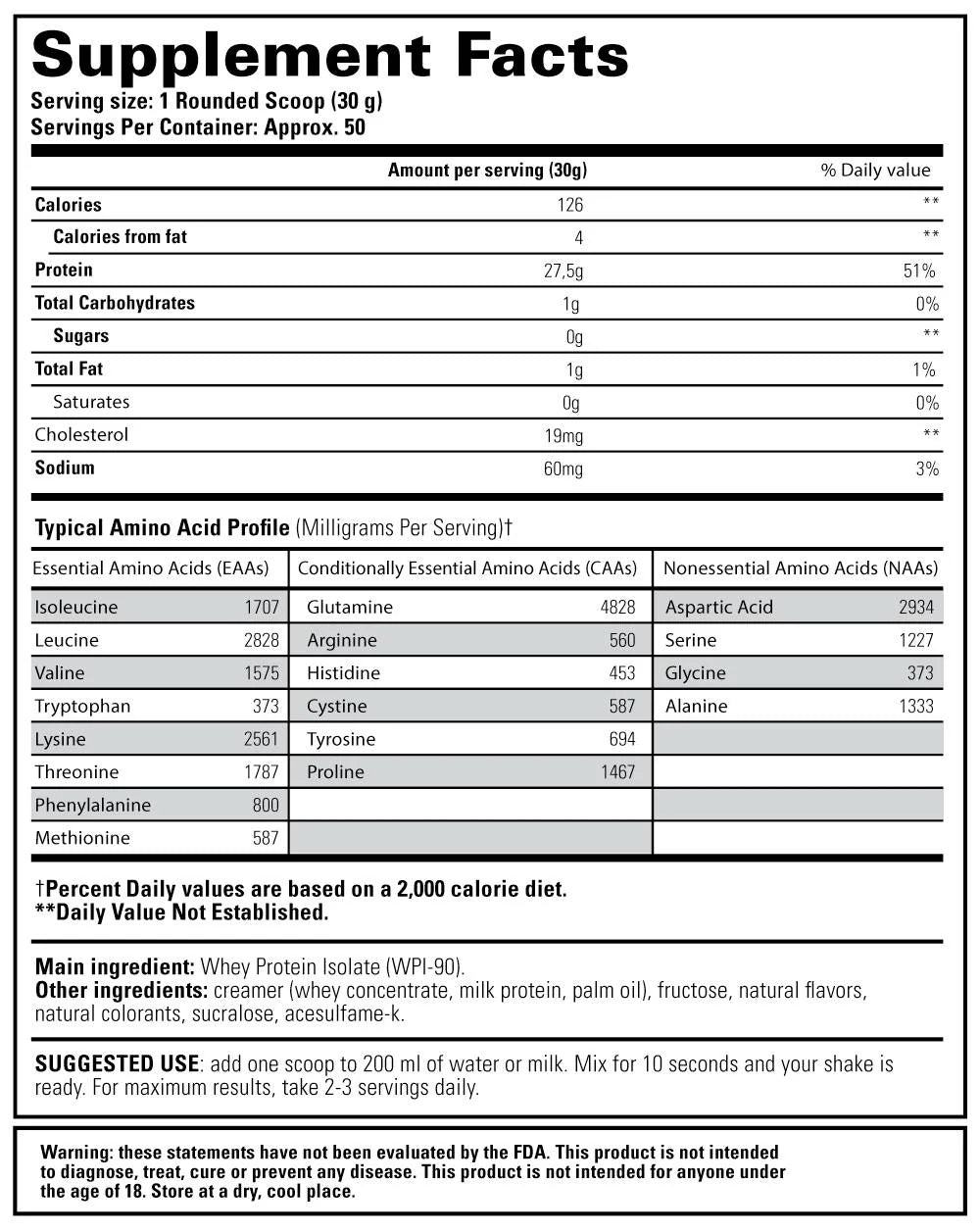 Whey Isolate - 1500 grams