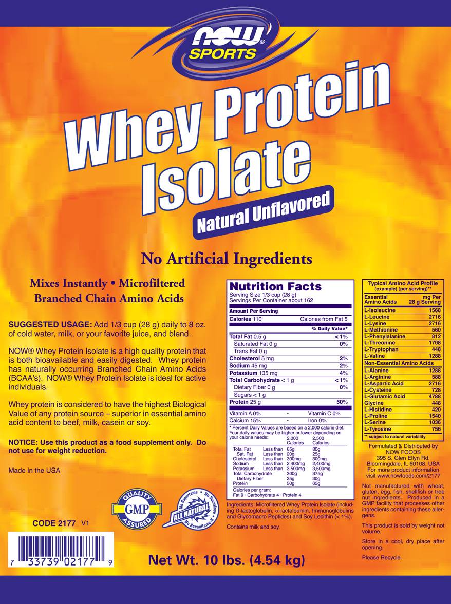 Whey Protein Isolate /Unflavored/ - 4536 grams