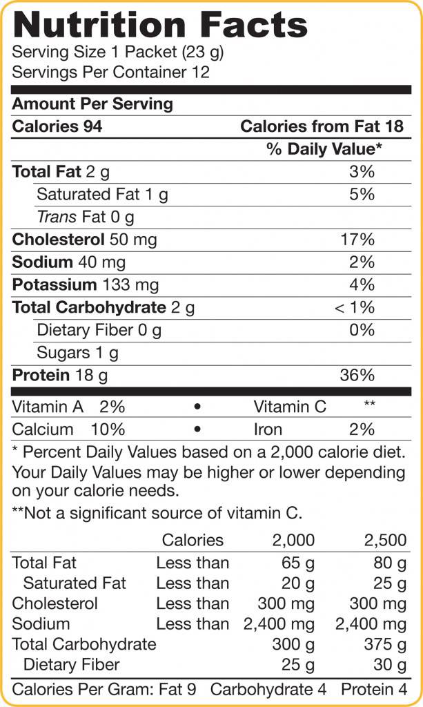 Whey Protein - Unflavored 12 x 23 grams