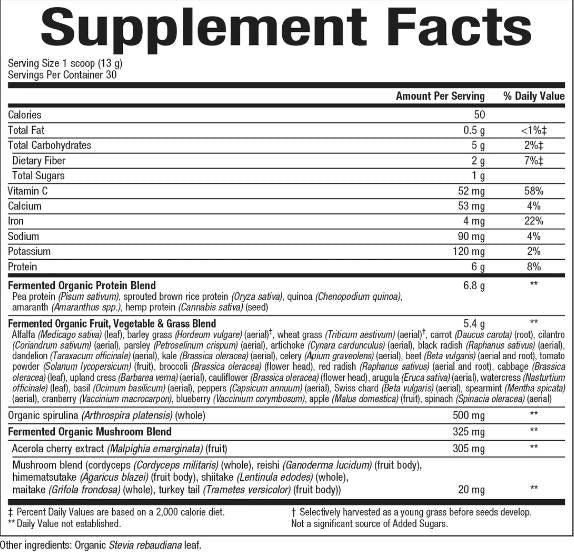 Ganz Äerd & Mier | 100% fermentéiert organesch Greens, onflappt - 390 Gramm