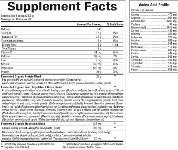 Ganz Äerd & Mier | 100% fermentéierend organesch Protein a Greens, Schockela - 656 Gramm