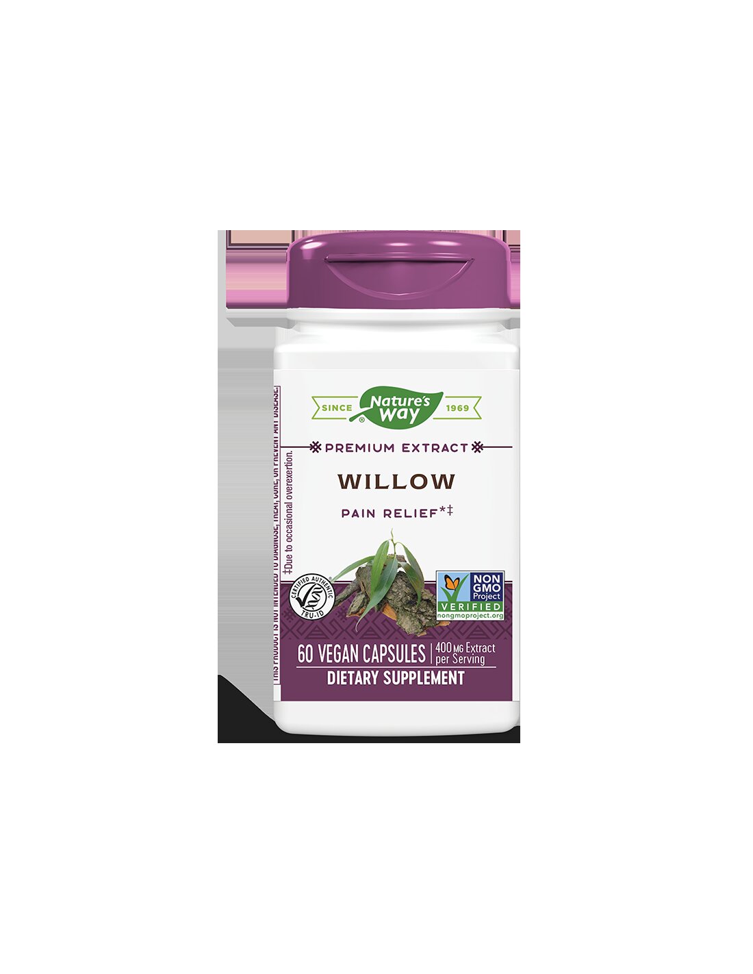 Gluosnis/ baltas Willow 400 mg x 60 kapsulės gamtos būdas
