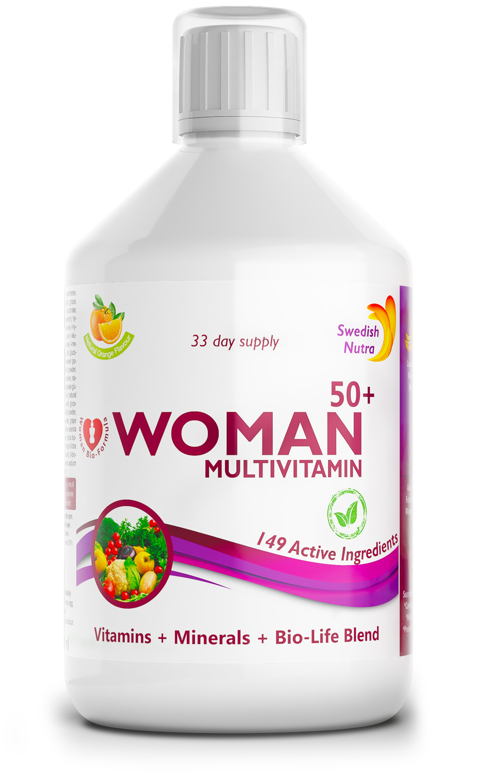 Vrouwen 50+ multivitamines voor vrouwen met collageen 1497 mg - 149 actieve ingrediënten /500 ml /