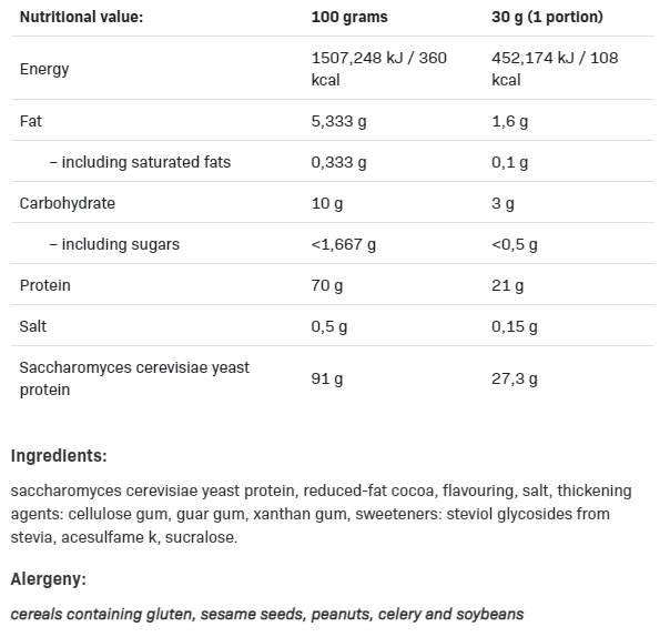 Yeast Protein - Vegan Protein - 500 Gramm