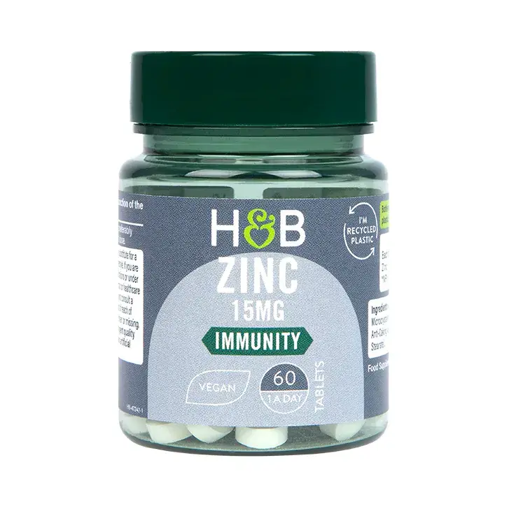 Zinc (ZInc) 15mg 60 vegan tablets HOLLAND & BARRETT