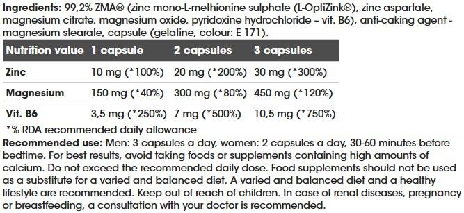 ZMA - 120 capsules