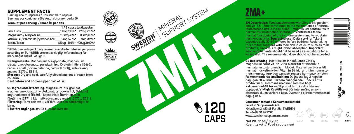 ZMA+ - 120 kapsułek
