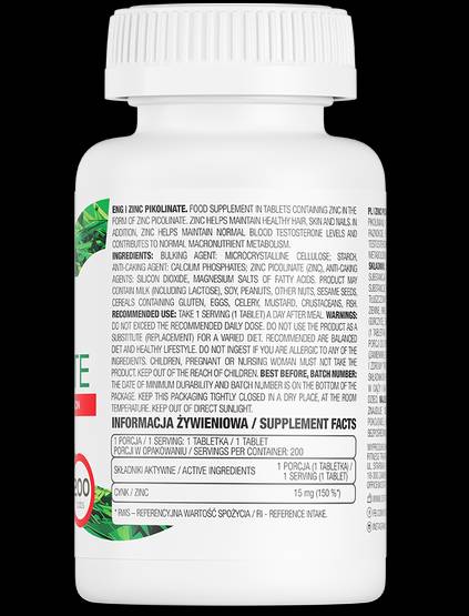Zinc Picolinate 15 mg / Limited Edition 200 Tablets