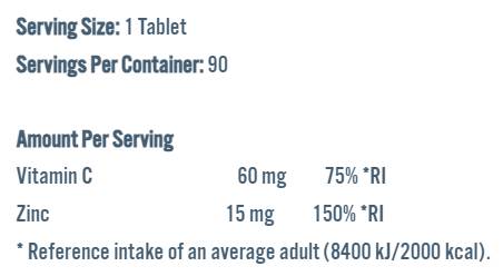 Vitalidad de zinc | 15 mg de bisglicinado de zinc - 90 cápsulas