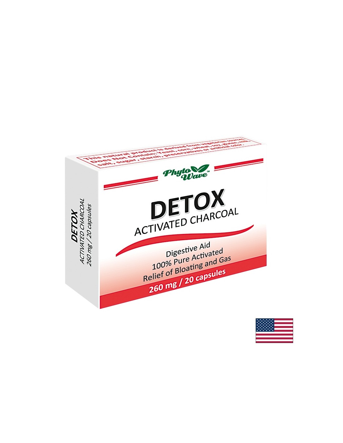 Detox Activated Charcoal 260 mg x 20 capsules