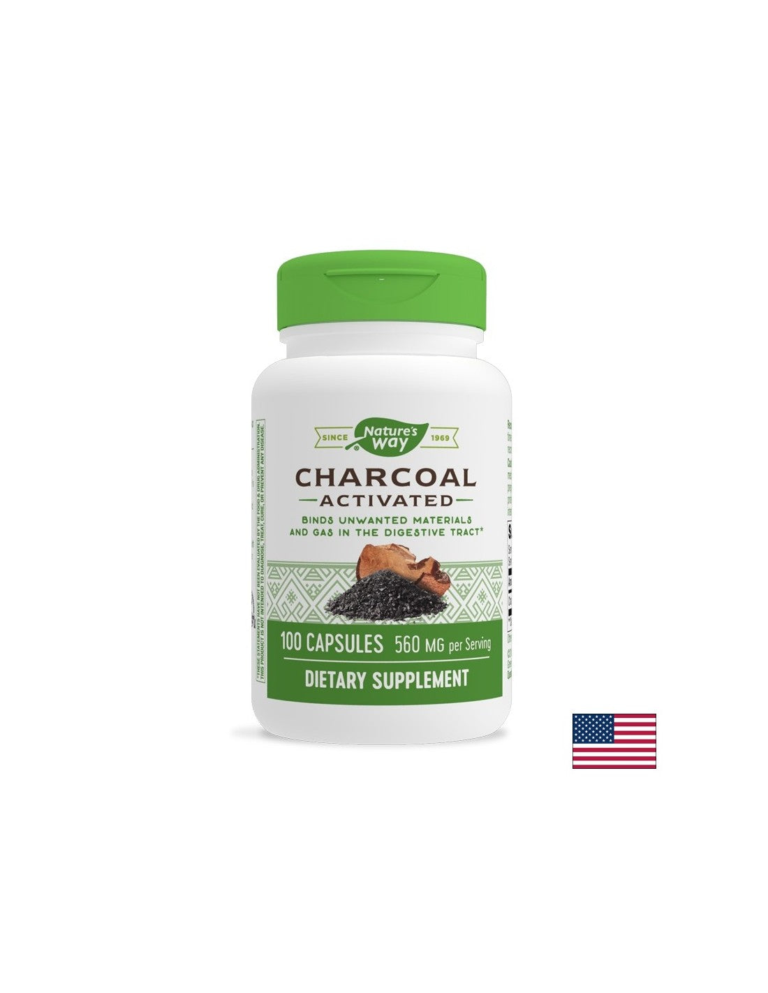 Activated Charcoal 280 mg - 100 capsules