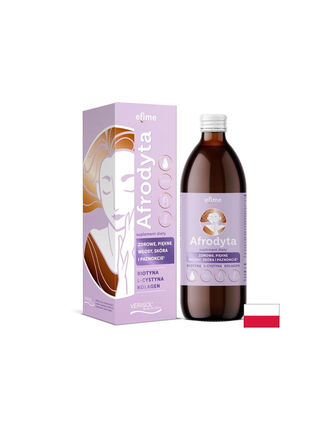 Aphrodite - Een vloeibare formule voor haar, huid en nagels, 500 ml, 20 doses