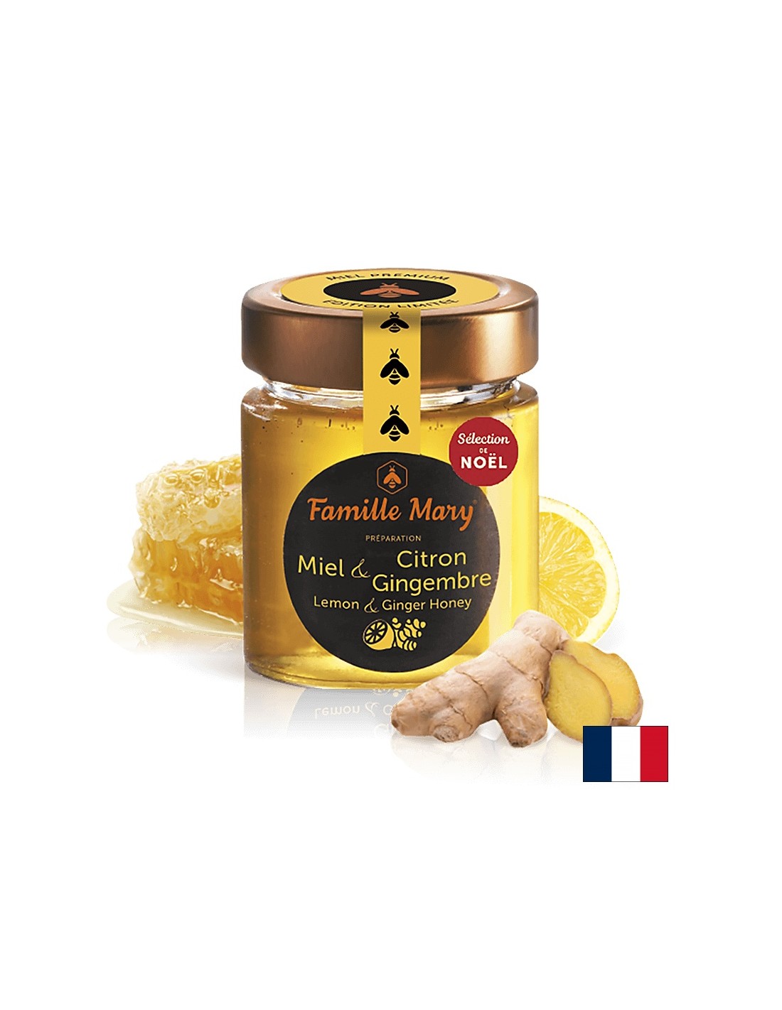 Acacia honey with lemon and ginger, 170 g