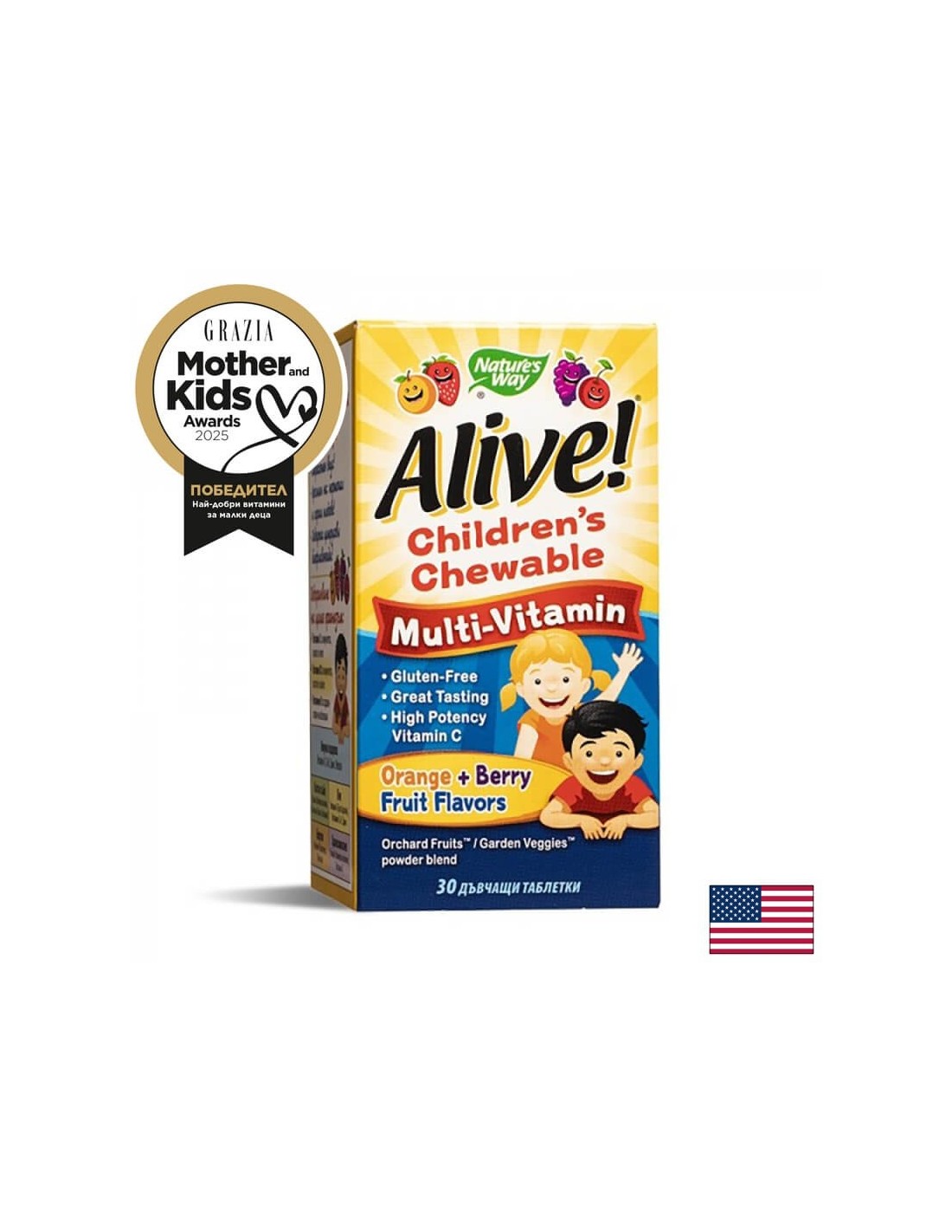 Alive! Children's Chewable Multi-Vitamin Tablets - 30 Chewable Tablets