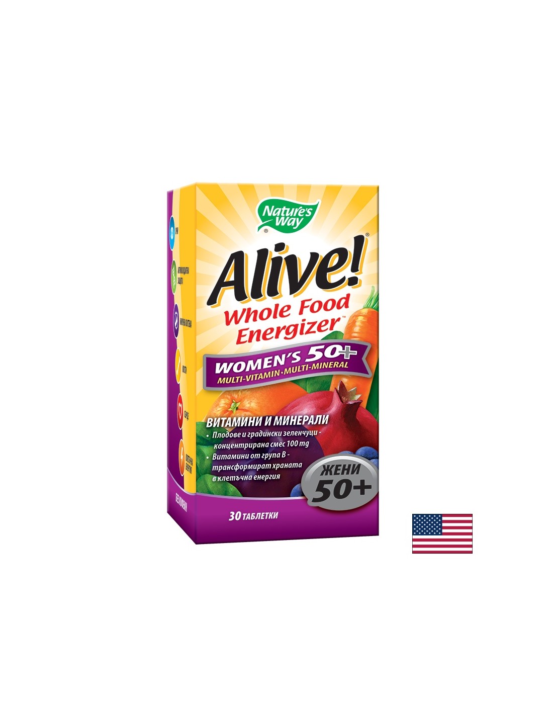 <tc>Alive</tc>! Mujeres mayores de 50 años / <tc>Alive</tc>Multivitamínico Nature's Way para mujeres mayores de 50 años x 30 comprimidos