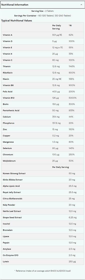 Alpha Men Super Multi Vitamin - 120 Tablets