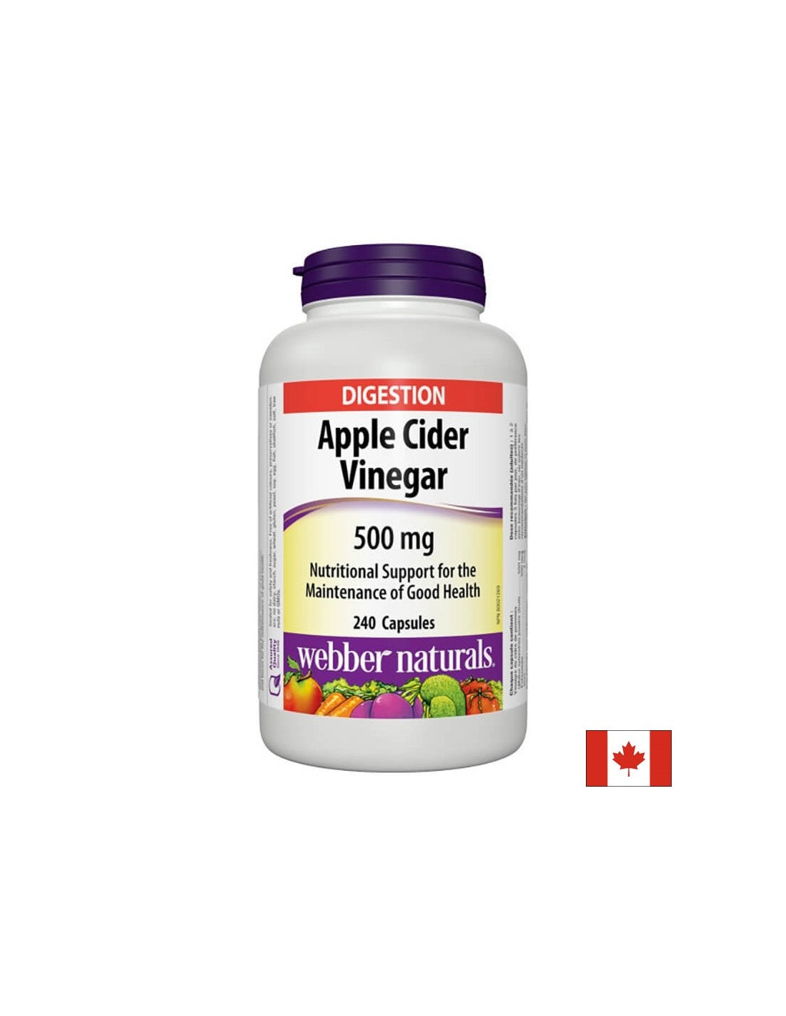 Vinagre de sidra de manzana: vinagre de manzana, 500 mg, 240 cápsulas