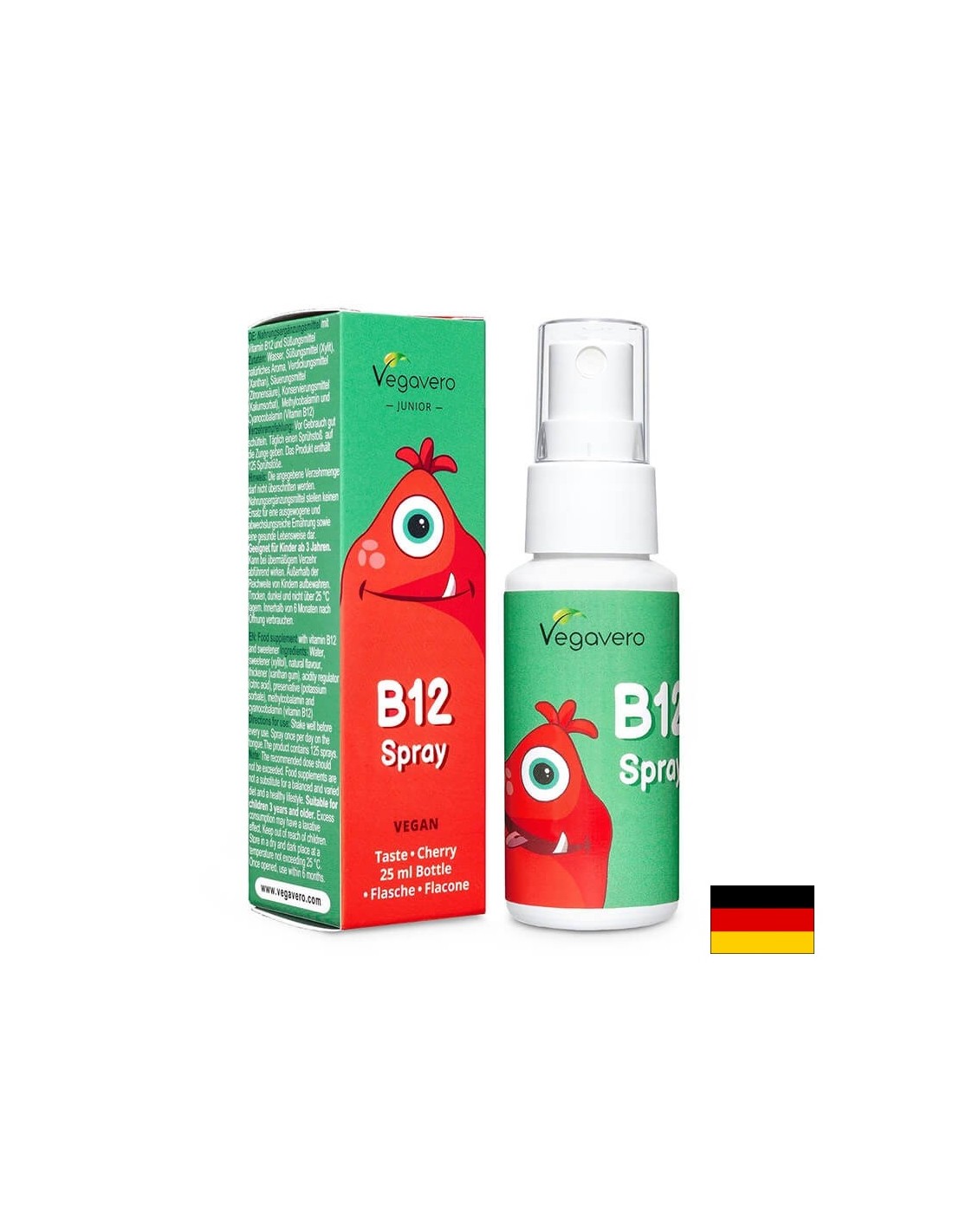 B12 Spray Junior - Vitamina B12 para niños, Spray oral, 25 ml, 120 dosis <tc>Vegavero</tc>