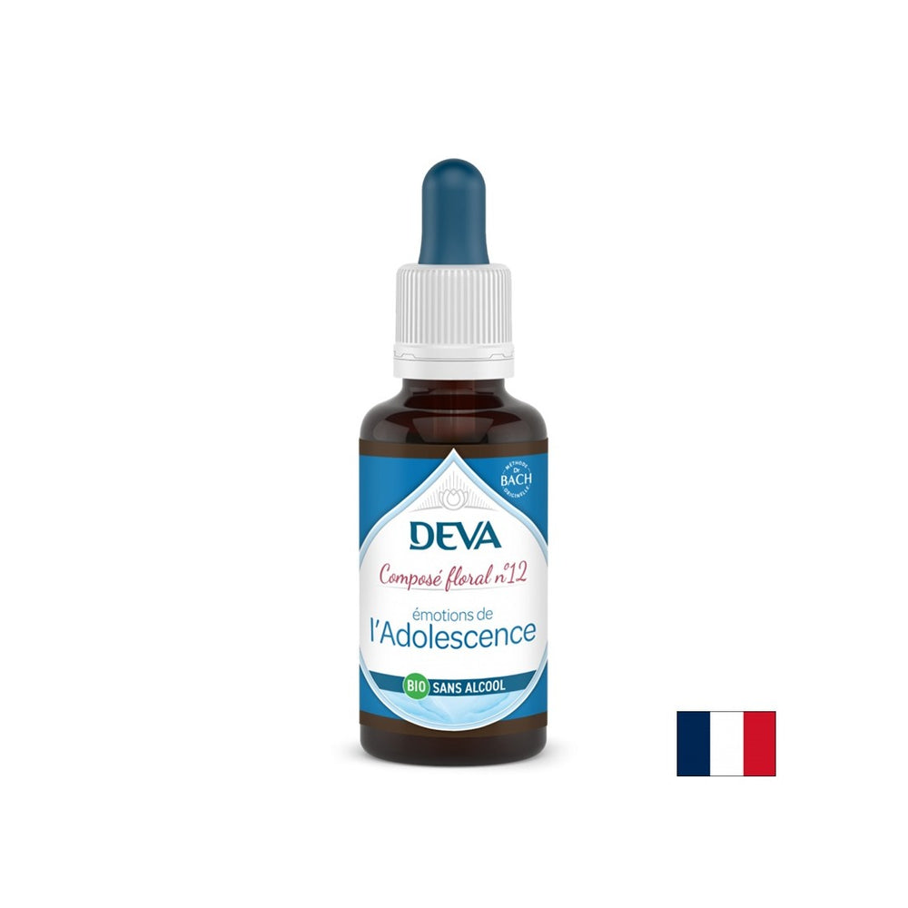 Balancing emotions in young people, floral essences, Bach method drops No. 12 (alcohol-free), 30 ml