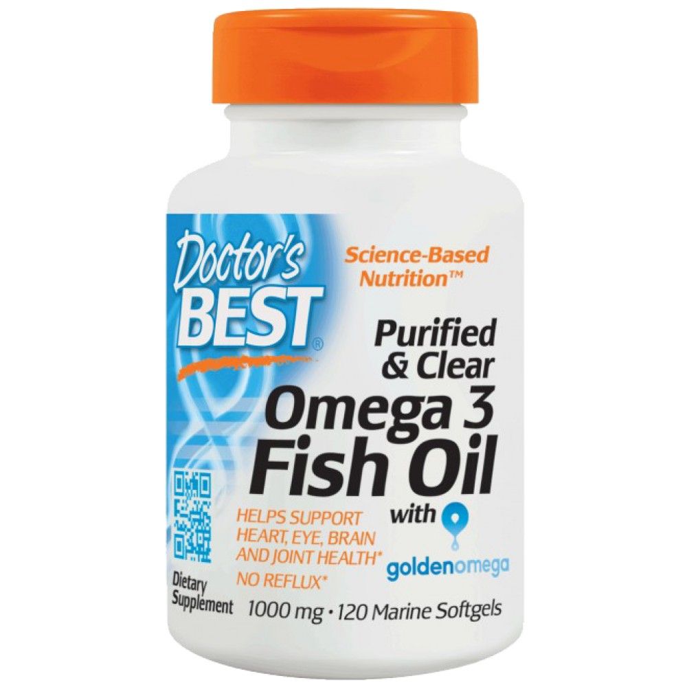 Mejor omega 3 aceite de pescado 1000 mg/purificado y transparente - 120 cápsulas de gel