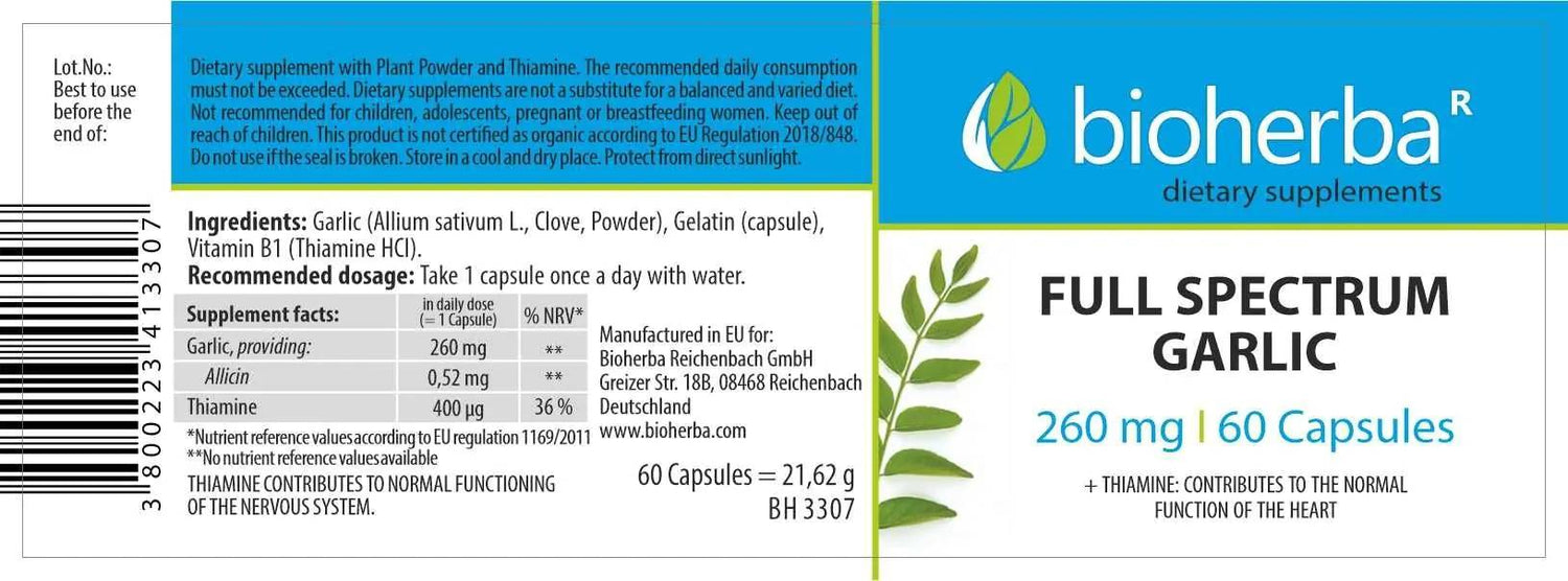 Visas spektro česnako 260 mg - 60 kapsulių