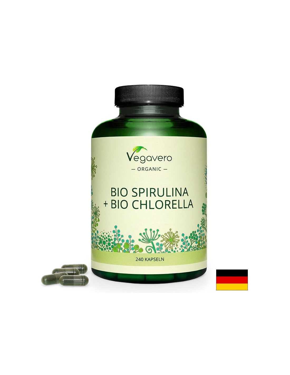 Bio Spirulina + Chlorella - Bio Spirulina + Bio Chlorella, 240 capsules <tc>Vegavero</tc>
