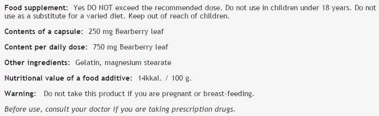 UVA Ursi Blat 250 mg - 100 Kapselen