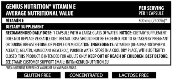 Vitamin E - 60 capsules - Nutra Best Europe