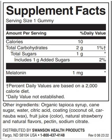 Kids Melatonin Gummies 1 mg | Strawberry 60 Chewable tablets