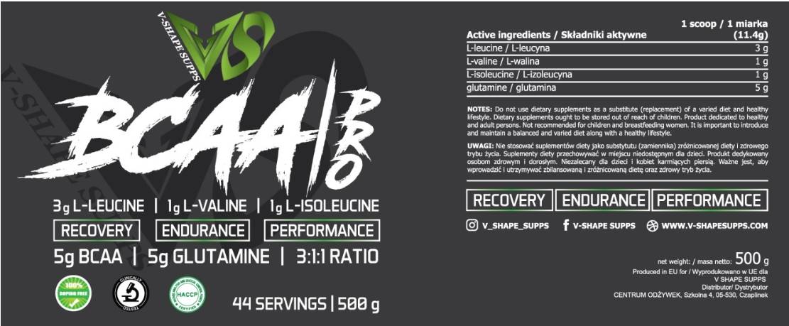 BCAA Pro 3: 1: 1 + L -Glutamine - 300 gramas