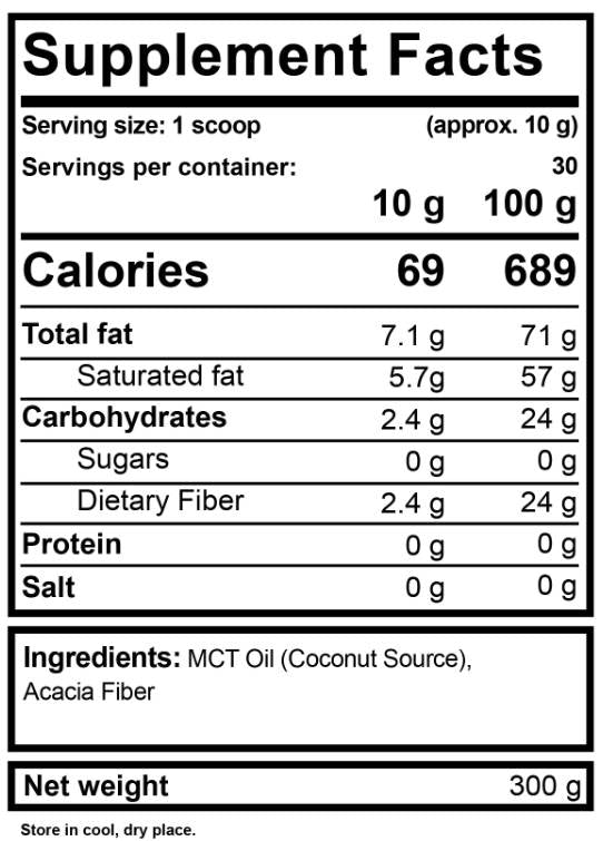 MCT Oil Powder - 300 grams