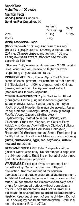 Alphic Test | Testosteron Support - 120 Kapselen