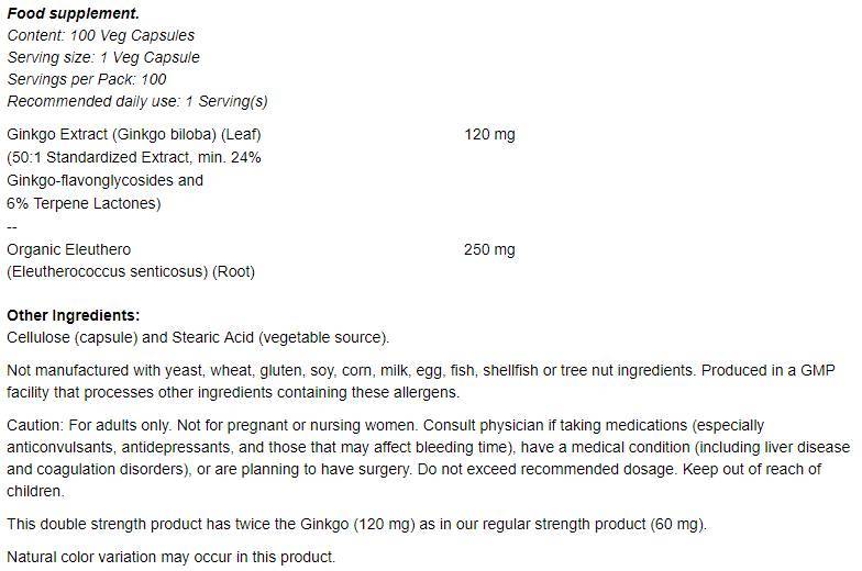 Ginkgo Biloba 120 mg / duebel Stäerkt - 200 Kapselen