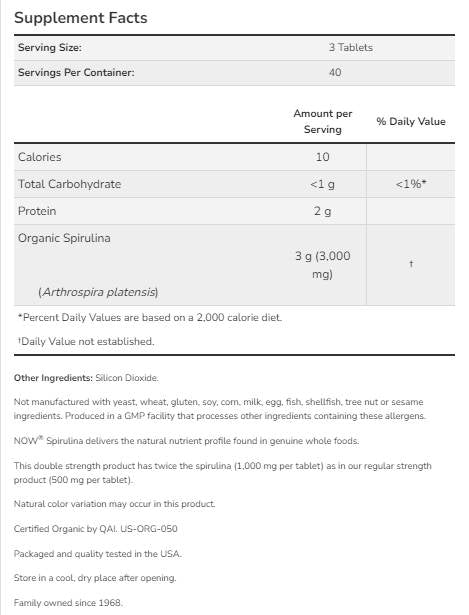 Spirulina 1000 mg - 240 Tablets