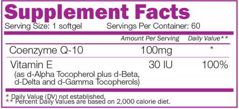 Coenzima Q10 100 mg 60 cápsulas de gel