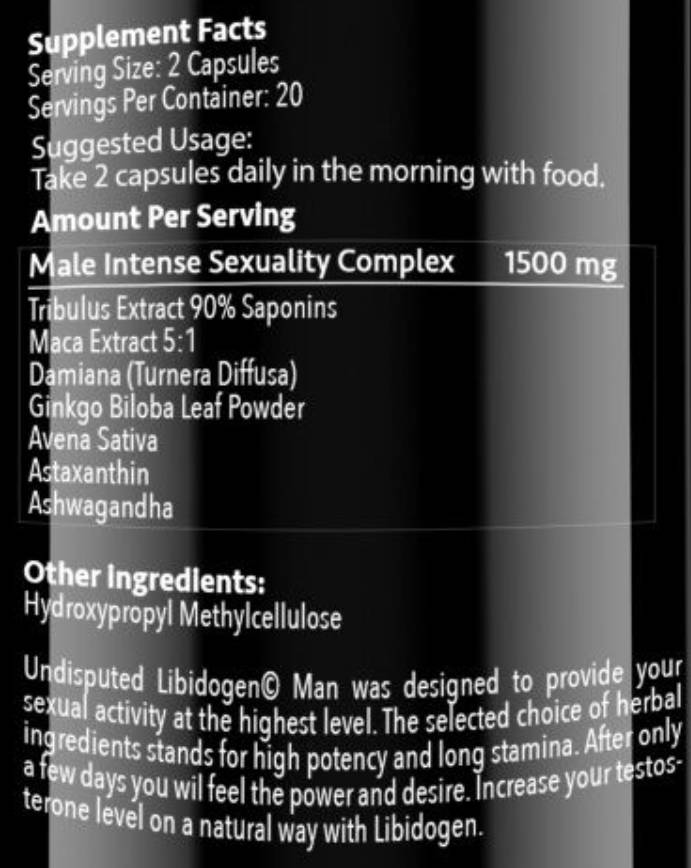 Libidogén ember | Maca & Damiana -val - 40 kapszulával