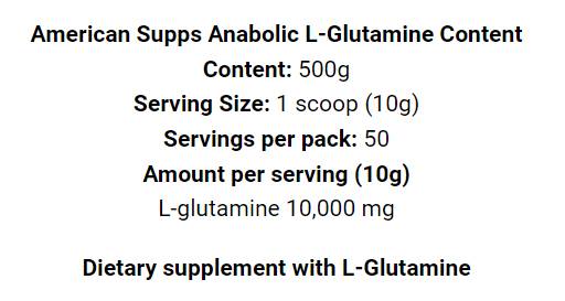 Anabolikus L -glutamin - 500 gramm