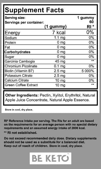 Keto Gummy Bears | with Garcinia & Green Coffee - 60 желирани бонбони - Feel You