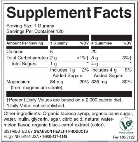 Magnesium Gummies | Watermelon - 120 Chewable Tablets