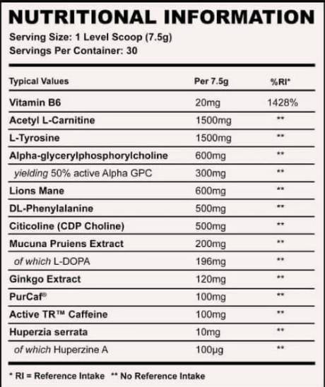 Pre Focus+ | with Stimulants & Nootropics - 225 grams